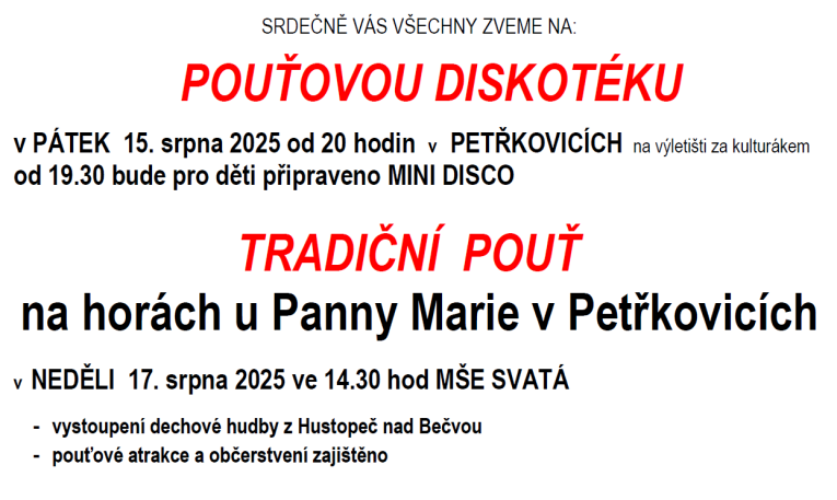 pouť petřkovice