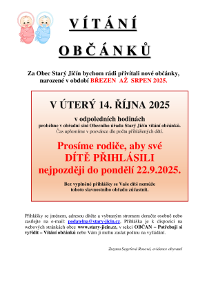 vitaní občánků